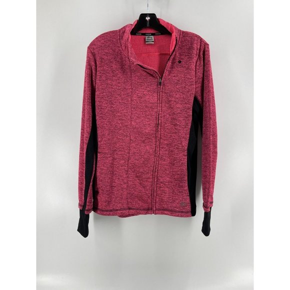 RBX Women's Active Wear Running Pink Reflective Long Sleeve Zip Jacket Large - Picture 2 of 10